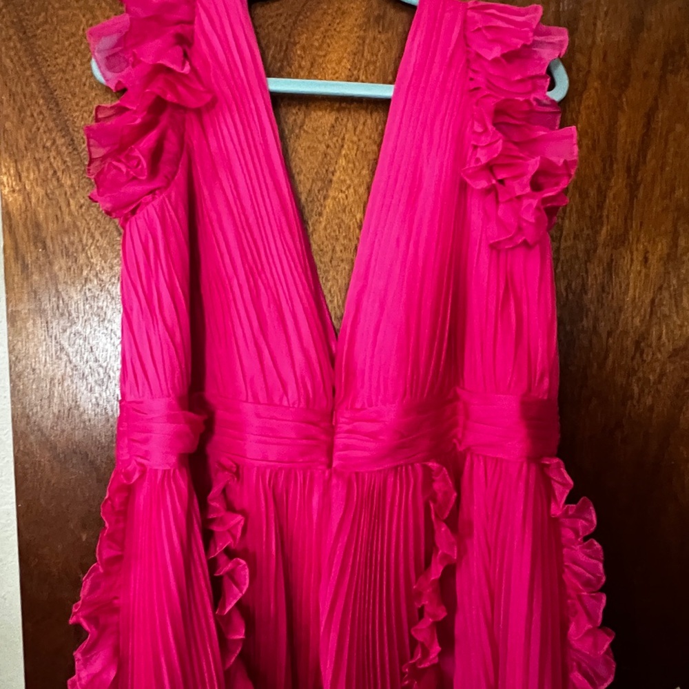 Mac Duggal Pink Ruffled Prom Dress